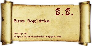 Buss Boglárka névjegykártya