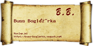 Buss Boglárka névjegykártya